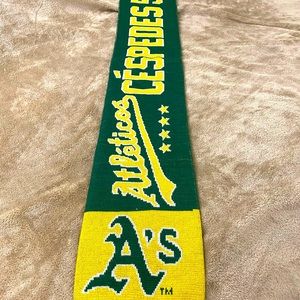 Oakland Athletics Cespedes #52 Green Yellow Scarf SGA Promotional Chevrolet